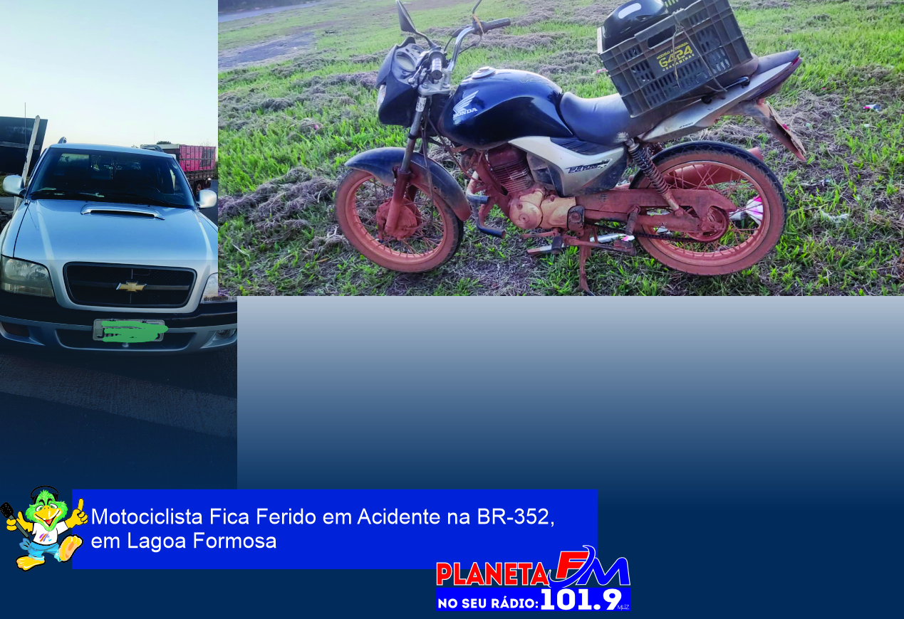 Motociclista Fica Ferido em Acidente na BR-352, em Lagoa Formosa