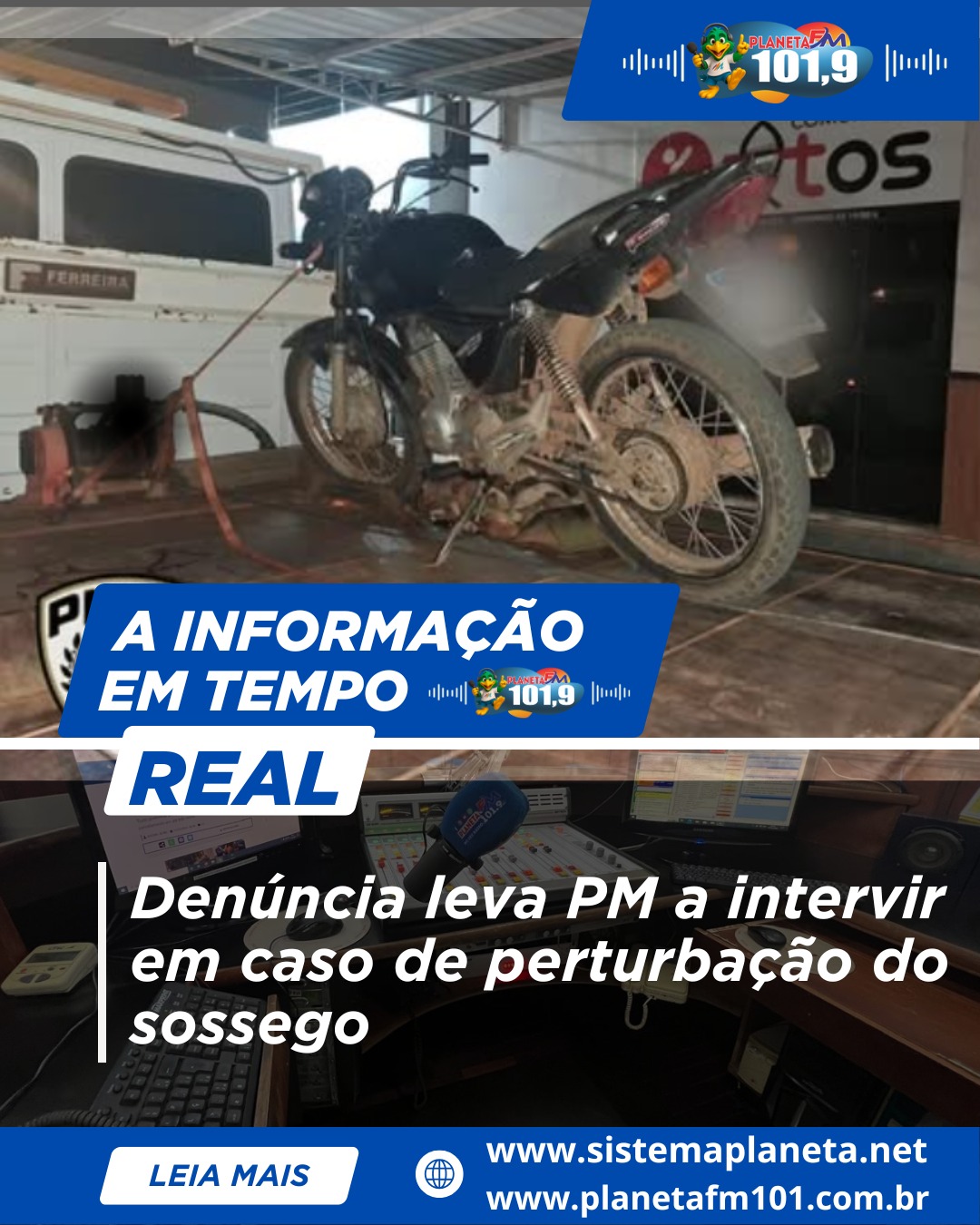 Ação rápida da guarnição resulta na apreensão de motocicleta e lavratura de infrações