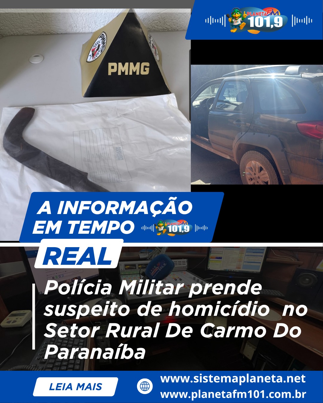 Polícia Militar prende suspeito de Homicídio no Setor Rural De Carmo Do Paranaíba