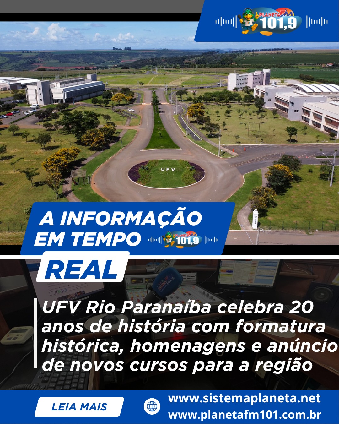 UFV Rio Paranaíba celebra 20 anos de história com formatura histórica, homenagens e anúncio de novos cursos para a região