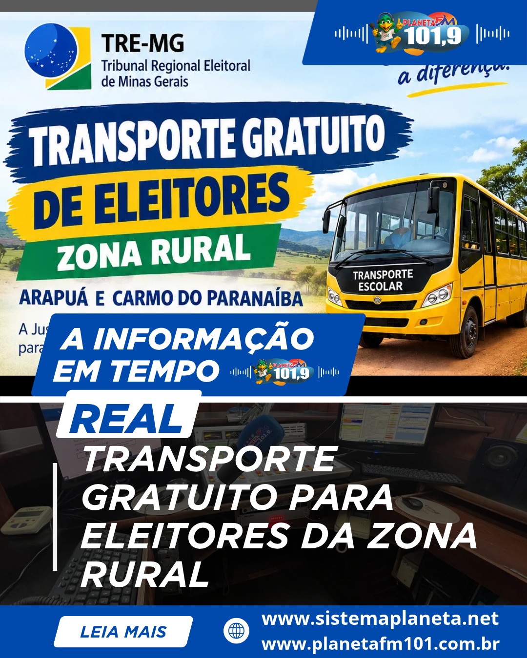 TRANSPORTE GRATUITO PARA ELEITORES DA ZONA RURAL
