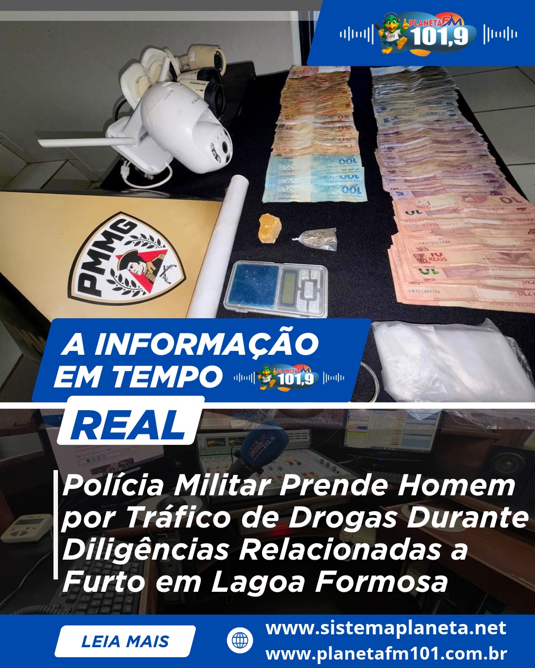 Polícia Militar Prende Homem por Tráfico de Drogas Durante Diligências Relacionadas a Furto em Lagoa Formosa