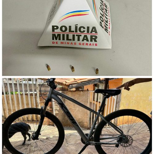 Polícia Militar recupera bicicleta furtada e apreende munições em Patos de Minas