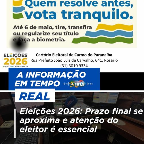 Eleições 2026: Prazo final se aproxima e atenção do eleitor é essencial