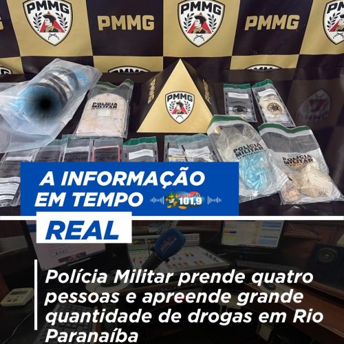 Polícia Militar prende quatro pessoas e apreende grande quantidade de drogas em Rio Paranaíba