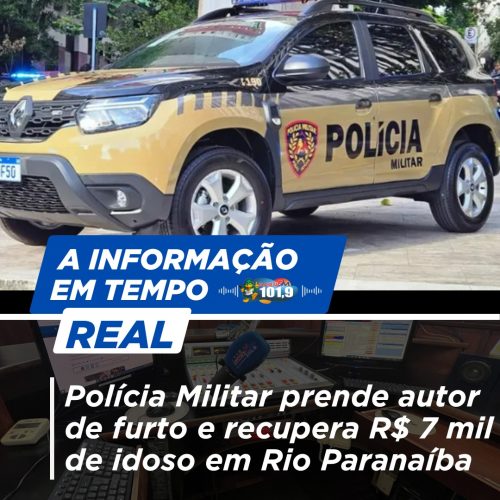 Polícia Militar prende autor de furto e recupera R$ 7 mil de idoso em Rio Paranaíba