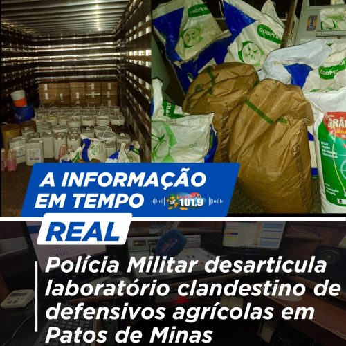 Polícia Militar desarticula laboratório clandestino de defensivos agrícolas em Patos de Minas