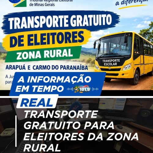 TRANSPORTE GRATUITO PARA ELEITORES DA ZONA RURAL