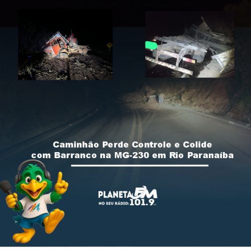 Caminhão Perde Controle e Colide com Barranco na MG-230 em Rio Paranaíba