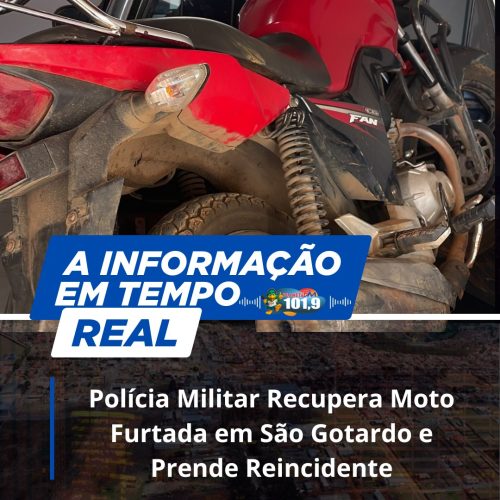 Polícia Militar Recupera Moto Furtada em São Gotardo e Prende Reincidente